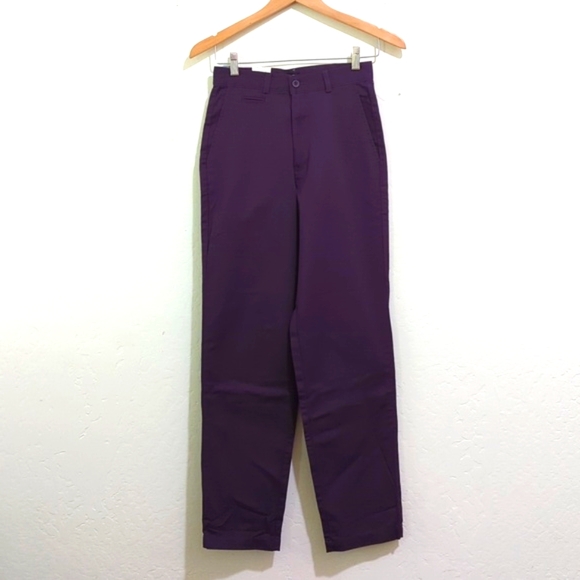 Vintage Dockers Flat Front Tapered Leg Khaki Chino Pants in Wine Size 4 - Picture 1 of 9